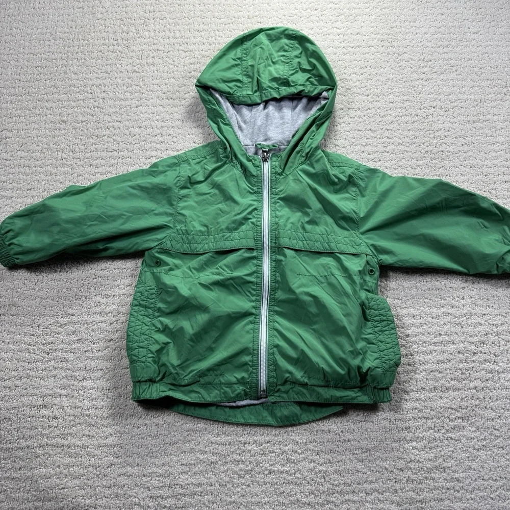 Baby Gap Green wind buster jersey lined hooded jacket‎ 2 Years